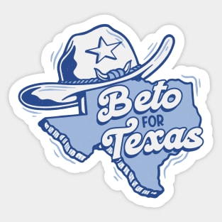 Beto for Texas // Retro Texas Cowboy Hat & State Outline Sticker